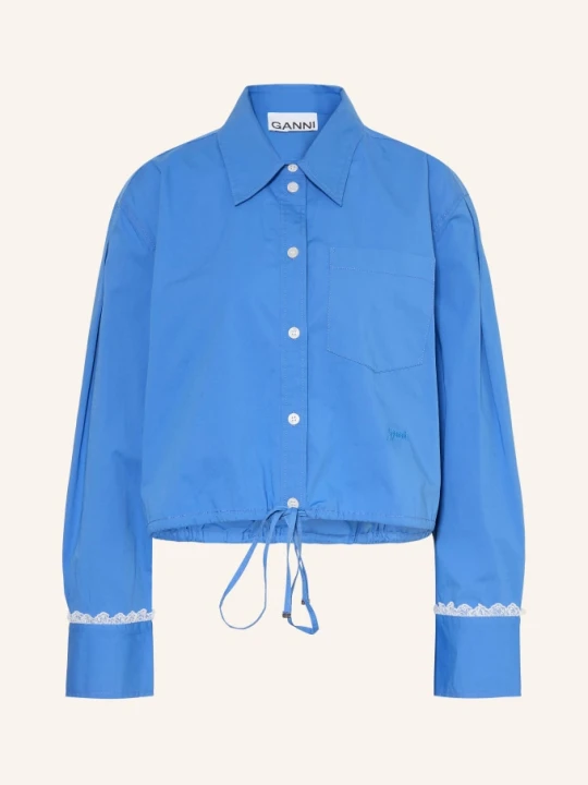 Zdjęcie produktu Ganni Bluzka Koszulowa Z Koronką blau