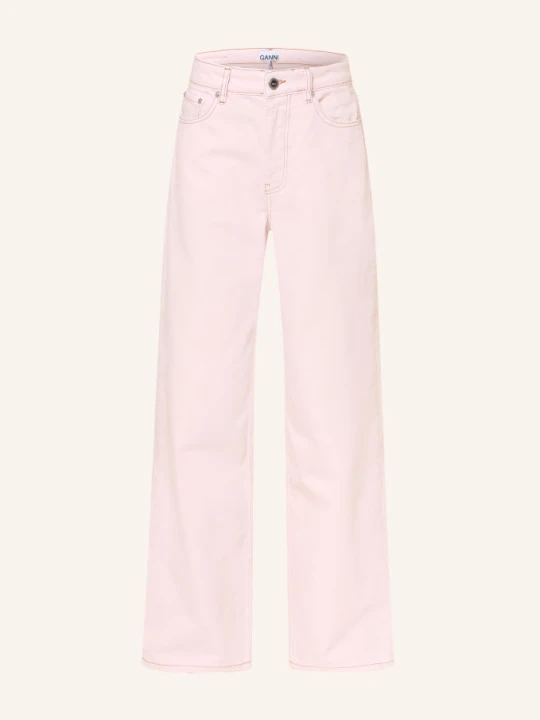 Zdjęcie produktu Ganni Jeansy Straight Izey rosa 868 Chalk Pink