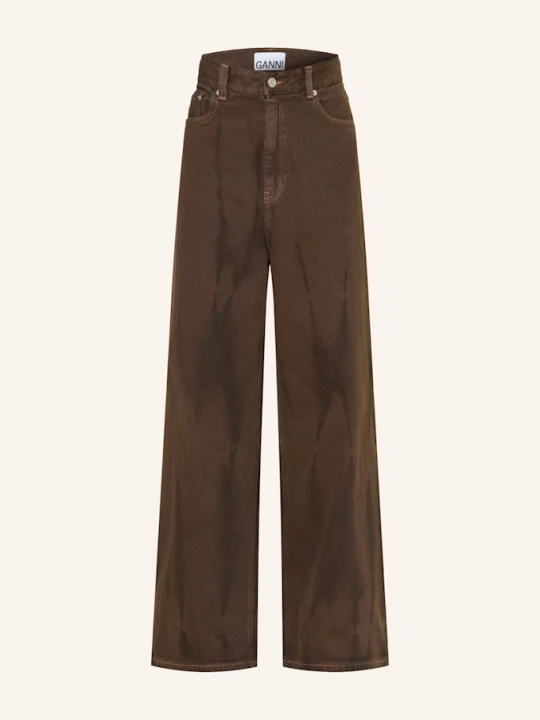 Zdjęcie produktu Ganni Jeansy Wide Leg braun CIEMNOBRĄZOWY