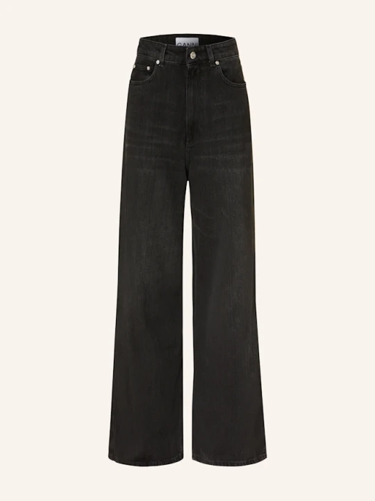 Zdjęcie produktu Ganni Jeansy Wide Leg schwarz 055 BLACK WASHED
