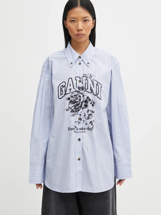 Zdjęcie produktu GANNI koszula bawełniana Stripe Cotton Oversized