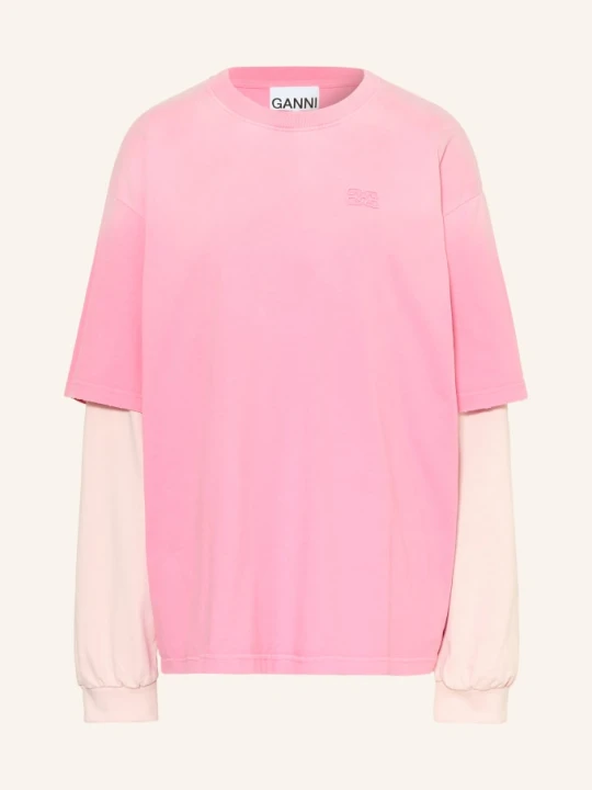 Zdjęcie produktu Ganni Koszulka Z Długim Rękawem Oversize rosa MOCNORÓŻOWY