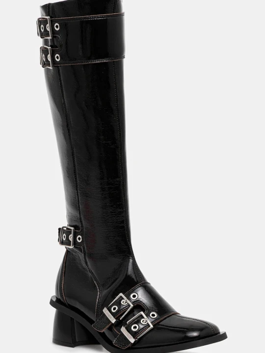 Zdjęcie produktu GANNI kozaki Feminine Buckle High Boot Naplack