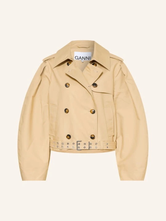 Zdjęcie produktu Ganni Kurtka Trenczowa Z Nitami beige