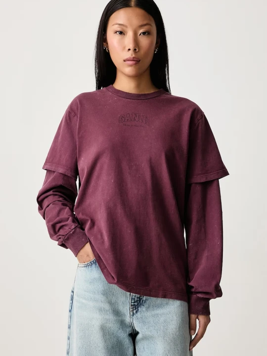 Zdjęcie produktu GANNI longsleeve damski bawełniany Double Sleeve
