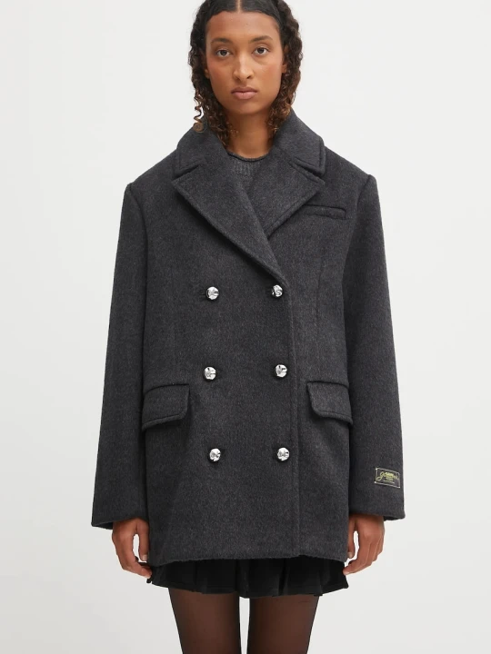 Zdjęcie produktu GANNI płaszcz z dodatkiem wełny Double Faced Wool Doublebreasted Blazer