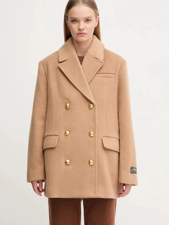 Zdjęcie produktu GANNI płaszcz z dodatkiem wełny Double Faced Wool Doublebreatsed Blazer