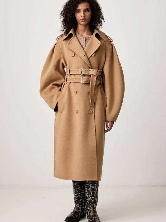 Zdjęcie produktu GANNI Splittable Trench płaszcz wełniany damski