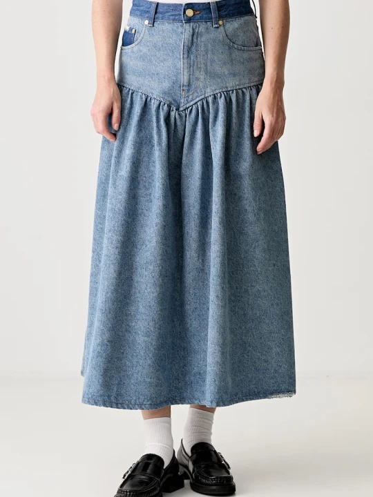 Zdjęcie produktu GANNI spódnica rozkloszowana jeansowa