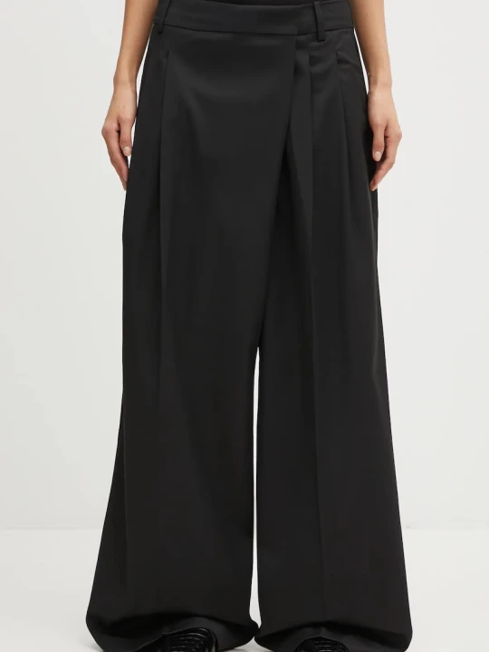 Zdjęcie produktu GANNI spodnie z dodatkiem wełny Calendered Wool Mid Waist