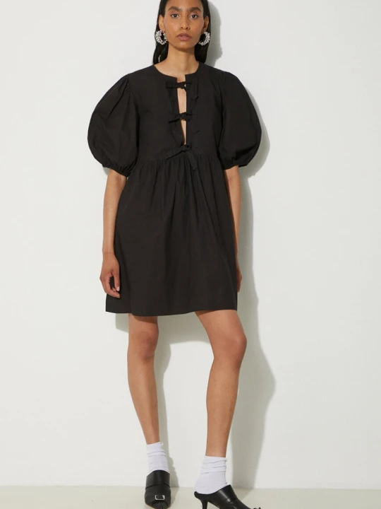 Zdjęcie produktu GANNI sukienka bawełniana Cotton Poplin Tie String Mini Dress