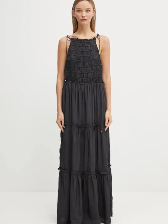 Zdjęcie produktu GANNI sukienka Viscose Habotai Maxi Smock Slip