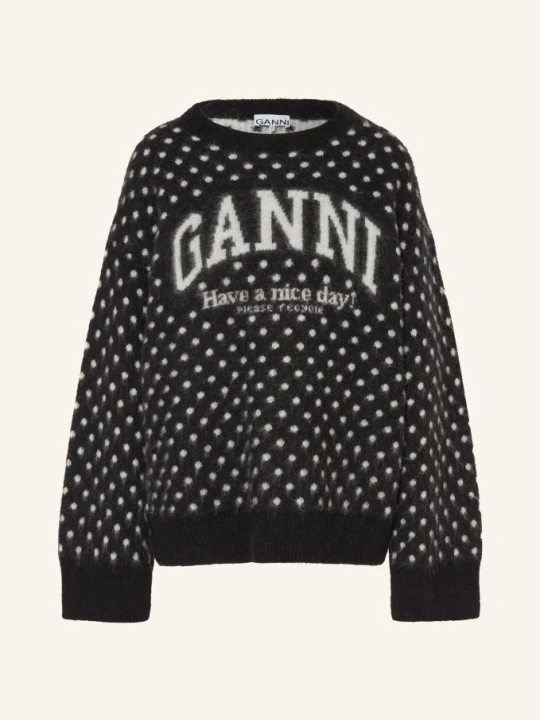 Zdjęcie produktu Ganni Sweter Oversize Z Alpaki schwarz