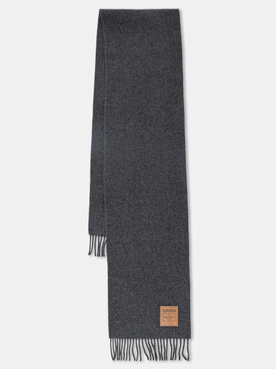 Zdjęcie produktu GANNI szalik wełniany Double Face Wool Solid