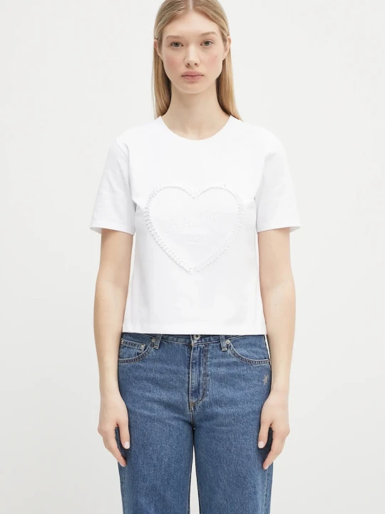 Zdjęcie produktu GANNI t-shirt bawełniany Heavy Cotton Heart Small