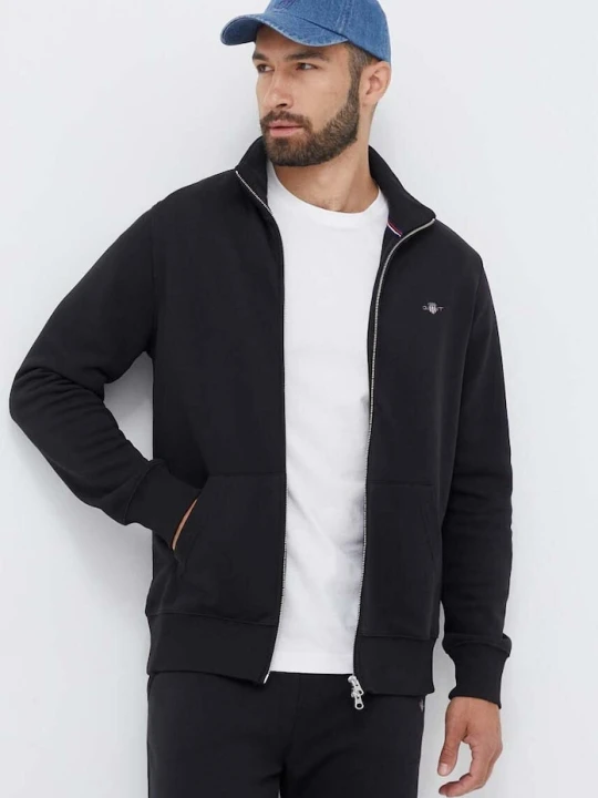 Zdjęcie produktu Gant bluza rozpinana męska z bawełną czarny