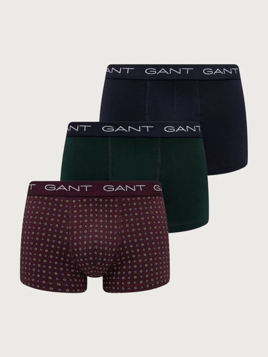 Zdjęcie produktu Gant bokserki męskie bawełniane z elastanem 3-pack bordowy