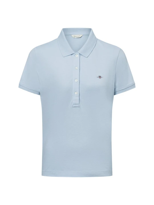 Zdjęcie produktu Gant koszulka polo - SLIM SHEILD CAP SLEEVE Kobiety Bawełna niebieski