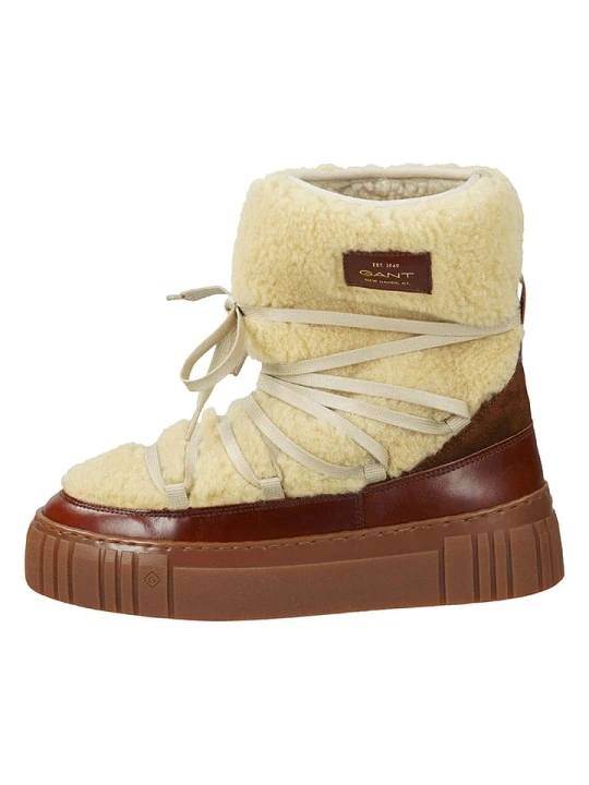 Zdjęcie produktu GANT Footwear Botki zimowe "Snowmont" w kolorze kremowo-brązowym rozmiar: 37