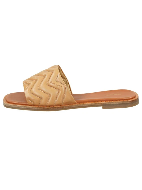 Zdjęcie produktu GANT Footwear Skórzane klapki "Cruzla" w kolorze jasnobrązowym rozmiar: 39