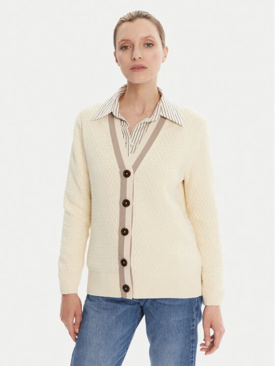 Zdjęcie produktu Gant Kardigan 4805343 Écru Regular Fit Kremowy