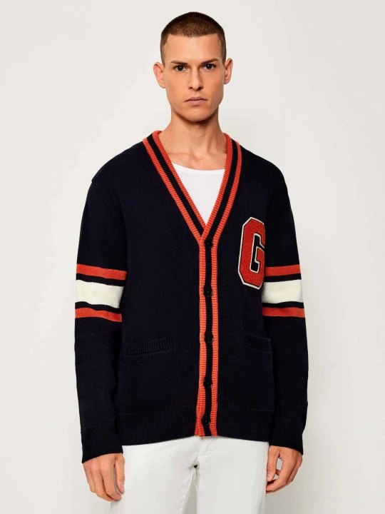 Zdjęcie produktu Gant Kardigan G-BADGE | Relaxed fit granatowy