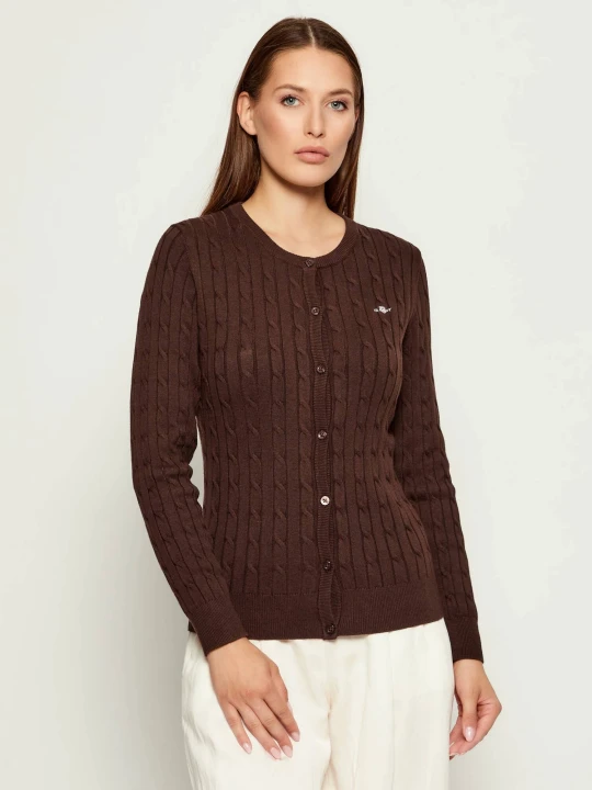 Zdjęcie produktu Gant Kardigan | Slim Fit | stretch brązowy