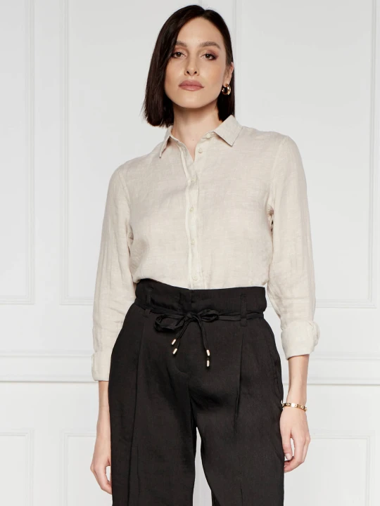Zdjęcie produktu Gant Lniana koszula CHAMBRAY | Regular Fit beżowy