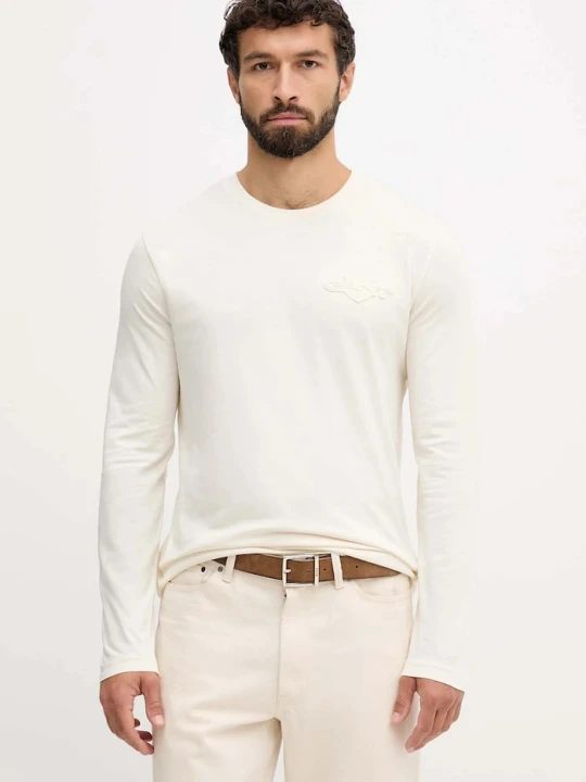 Zdjęcie produktu Gant longsleeve bawełniany beżowy