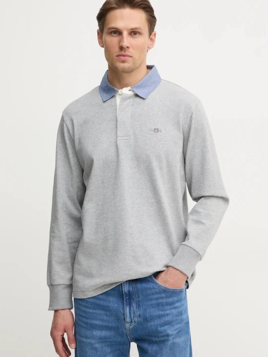 Zdjęcie produktu Gant longsleeve bawełniany szary