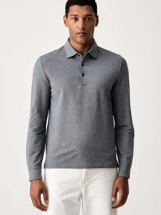Zdjęcie produktu Gant longsleeve męski bawełniany z elastanem niebieski