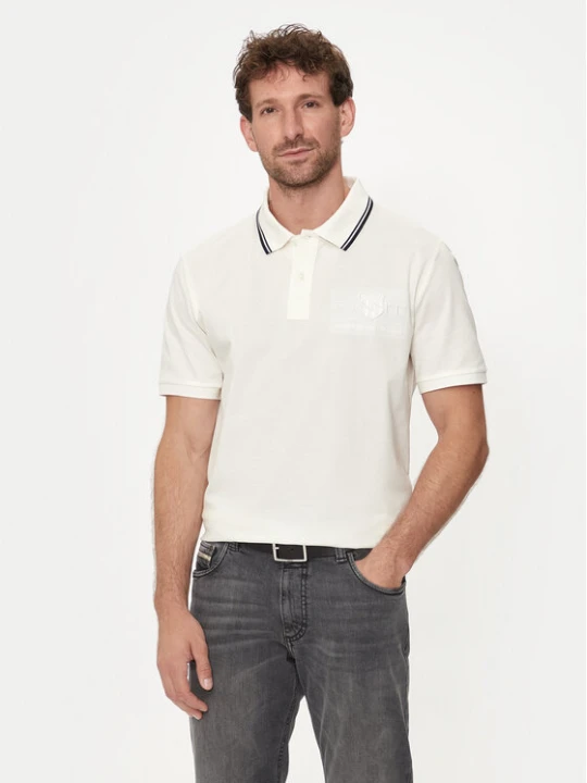 Zdjęcie produktu Gant Polo Contrast 2013039 Écru Regular Fit Kremowy