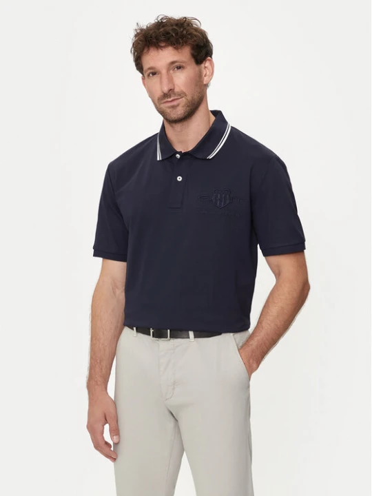 Zdjęcie produktu Gant Polo Contrast 2013039 Granatowy Regular Fit