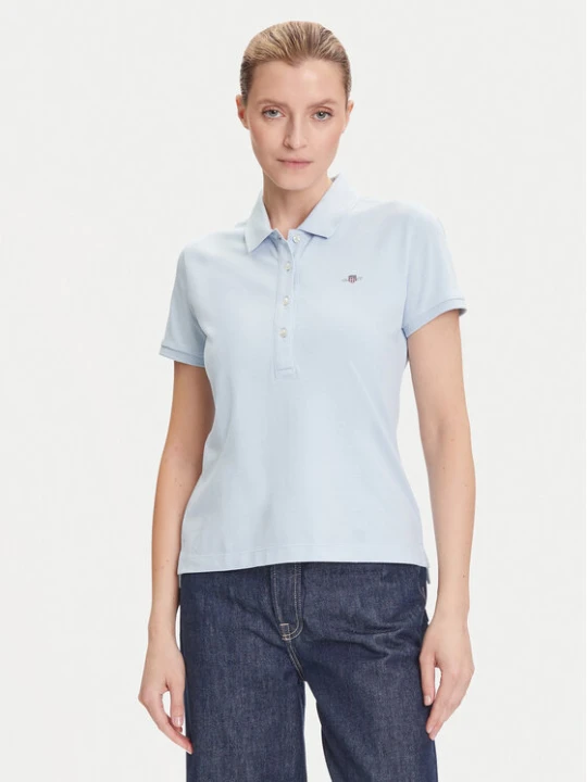 Zdjęcie produktu Gant Polo Sheild 4200870 Błękitny Slim Fit Niebieski jasny
