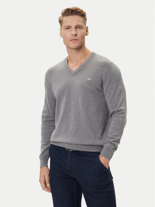 Zdjęcie produktu Gant Sweter 8030562 Szary Regular Fit