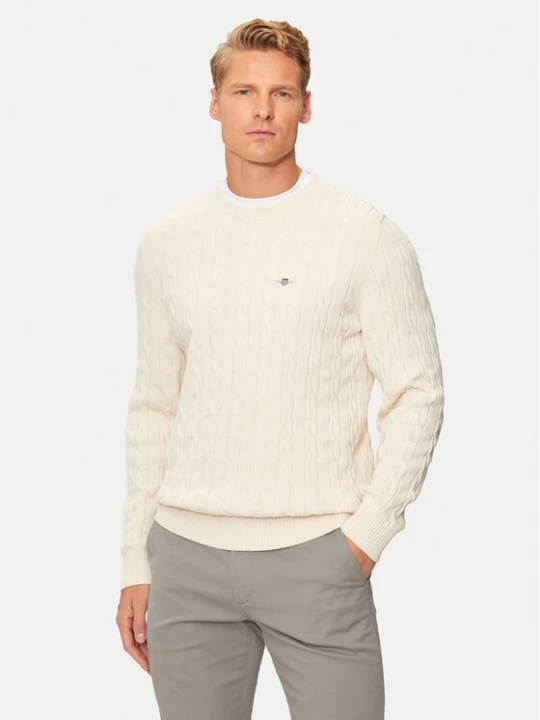Zdjęcie produktu Gant Sweter 8050601 Beżowy Regular Fit