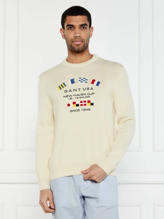 Zdjęcie produktu Gant Sweter NAUTICAL FLAGS | Regular Fit kremowy