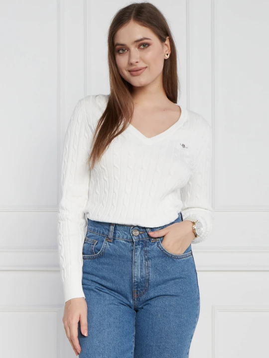 Zdjęcie produktu Gant Sweter | Regular Fit biały