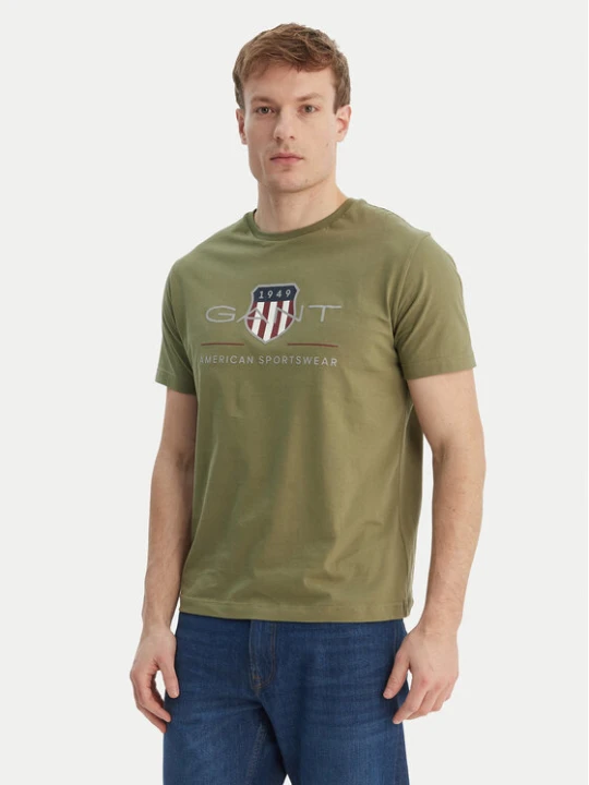 Zdjęcie produktu Gant T-Shirt Archive Shield 2003199 Zielony Regular Fit
