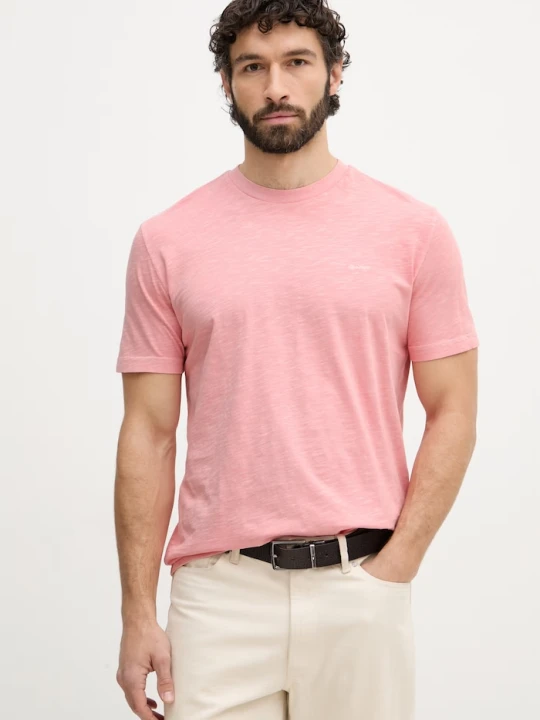 Zdjęcie produktu Gant t-shirt basic męski bawełniany różowy