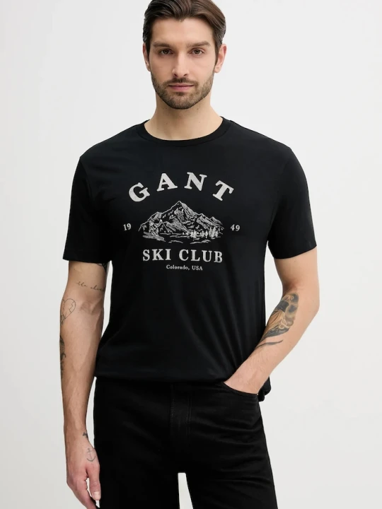 Zdjęcie produktu Gant t-shirt bawełniany czarny