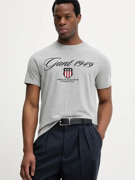 Zdjęcie produktu Gant t-shirt bawełniany szary