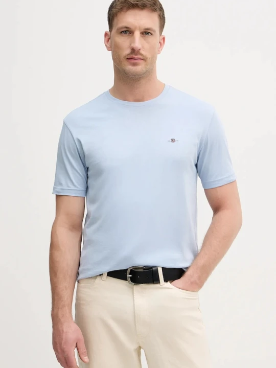 Zdjęcie produktu Gant T-shirt męski bawełniany niebieski