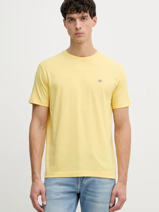 Zdjęcie produktu Gant T-shirt męski bawełniany żółty