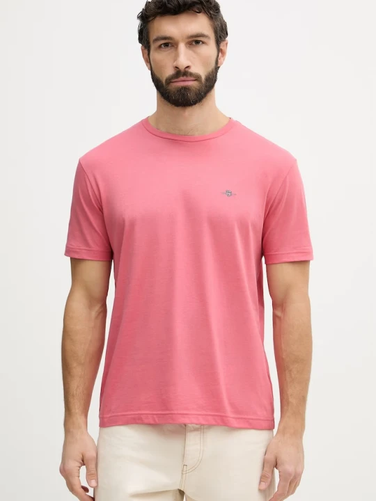 Zdjęcie produktu Gant T-shirt męski bawełniany różowy
