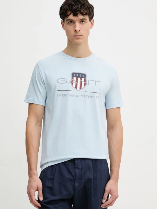 Zdjęcie produktu Gant t-shirt bawełniany niebieski