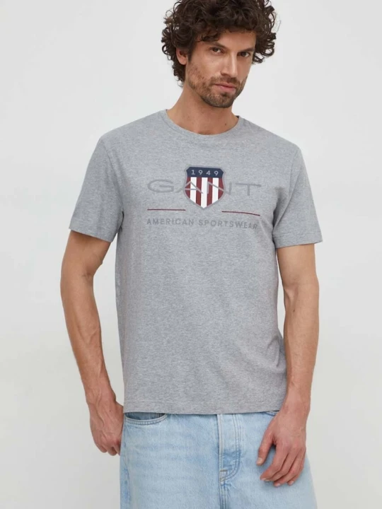 Zdjęcie produktu Gant t-shirt bawełniany szary