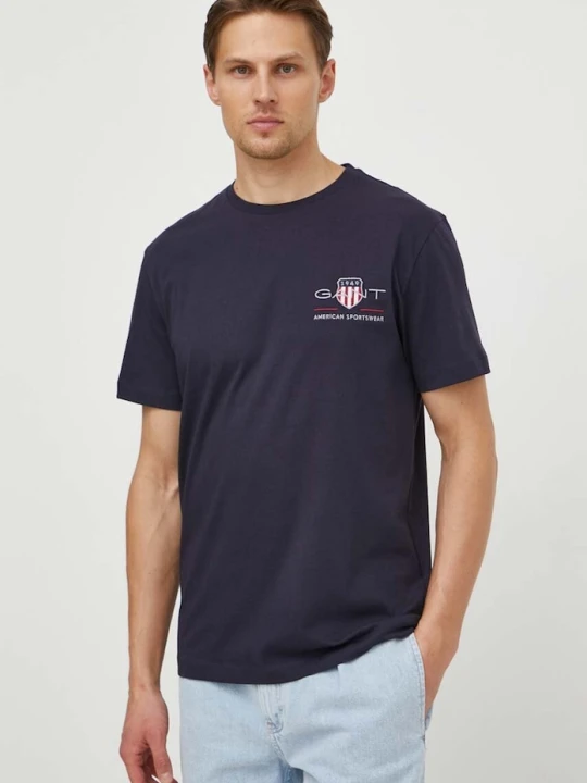 Zdjęcie produktu Gant t-shirt bawełniany granatowy