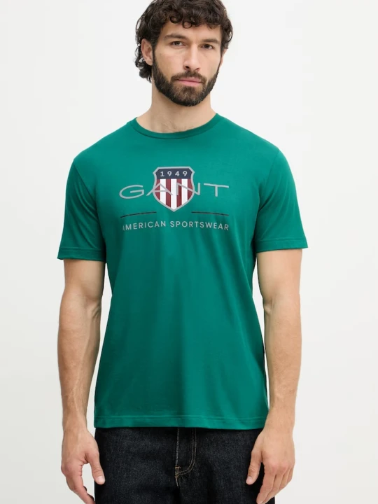 Zdjęcie produktu Gant t-shirt bawełniany zielony