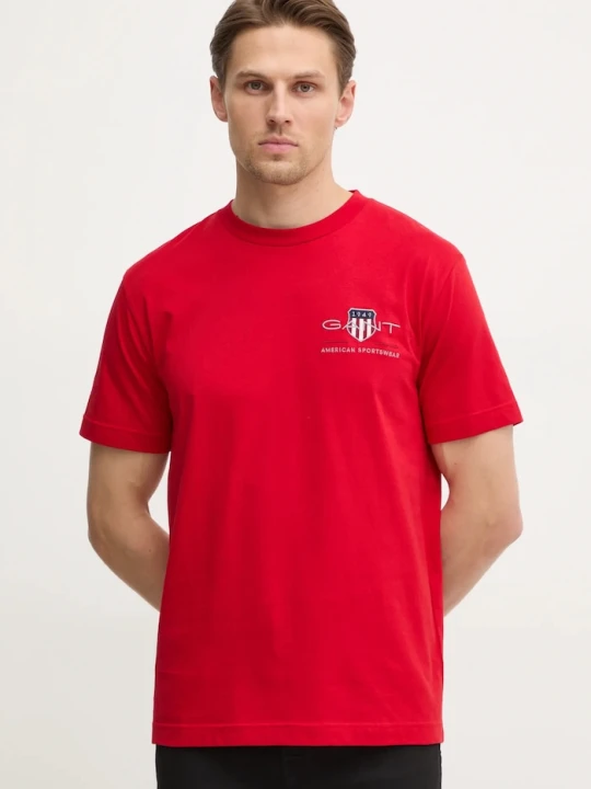 Zdjęcie produktu Gant t-shirt bawełniany czerwony